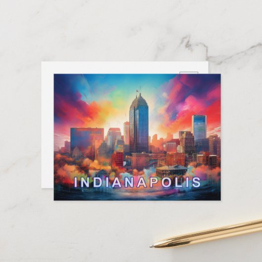 Indianapolis Briefkaart (Voorkant / Achterkant in situ)