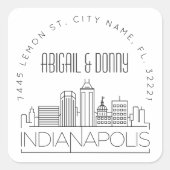 Indianapolis bruiloft | Afdichting van vooraf gead Vierkante Sticker (Voorkant)