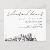 Indianapolis bruiloft elegante repetitie diner informatiekaartje (Voorkant)