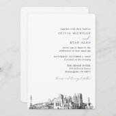 Indianapolis bruiloft elegante skyline uitnodiging (Voorkant / Achterkant)