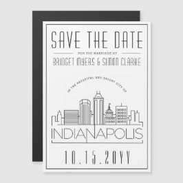 Indianapolis bruiloft gestileerd Save the Date Magnetische Uitnodiging