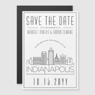 Indianapolis bruiloft gestileerd Save the Date Magnetische Uitnodiging