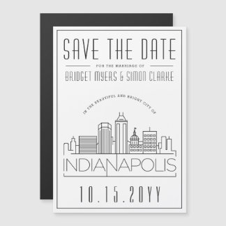 Indianapolis bruiloft gestileerd Save the Date Magnetische Uitnodiging