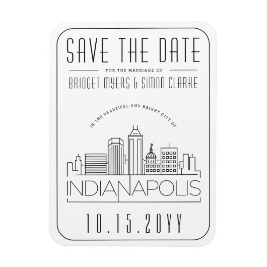 Indianapolis bruiloft gestileerde stad Opslaan dat Magneet (Verticaal)