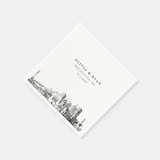 Indianapolis Bruiloft minimalistisch papier Servet (Hoek)