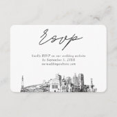 Indianapolis Bruiloft Minimalistische Schets RSVP Informatiekaartje (Voorkant)