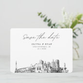 Indianapolis Bruiloft Modern Save the Date Kaart (Staand voorkant)