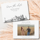 Indianapolis Bruiloft Modern Save the Date Kaart