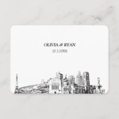 Indianapolis Bruiloft Traditionele RSVP Maaltijd O Informatiekaartje (Achterkant)