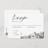 Indianapolis Bruiloft Traditionele RSVP Maaltijd O Informatiekaartje (Voorkant / Achterkant)