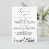 Indianapolis bruiloft verticale details informatiekaartje (Staand voorkant)