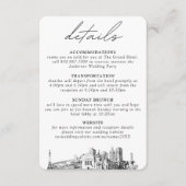 Indianapolis bruiloft verticale details informatiekaartje (Voorkant)