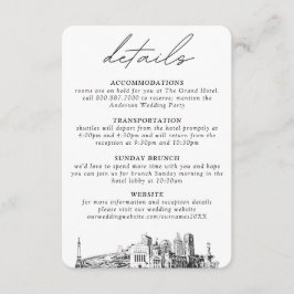 Indianapolis bruiloft verticale details informatiekaartje