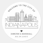 Indianapolis bruiloft welkom gunst ronde sticker (Voorkant)