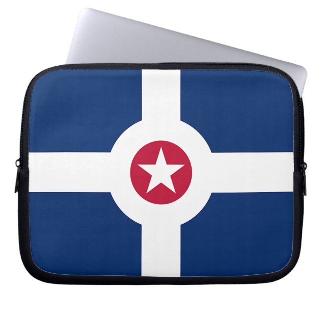 Indianapolis City Flag laptophoes Laptop Sleeve (Voorkant)
