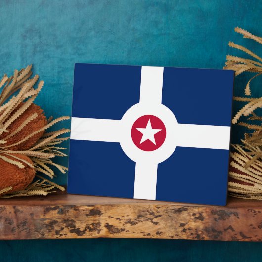 Indianapolis City Flag Plaque Fotoplaat (Zijkant)