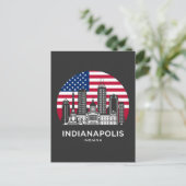Indianapolis City Indiana American Flag Briefkaart (Staand voorkant)