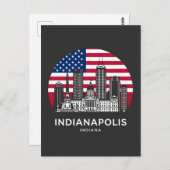 Indianapolis City Indiana American Flag Briefkaart (Voorkant / Achterkant)