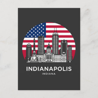 Indianapolis City Indiana American Flag Briefkaart