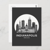 Indianapolis City Indiana Briefkaart (Voorkant / Achterkant)