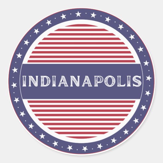 Indianapolis City Pride Emblem – American Identity Ronde Sticker (Voorkant)