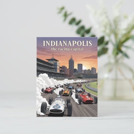 Indianapolis, de racehoofdstad van de wereld briefkaart (Staand voorkant)