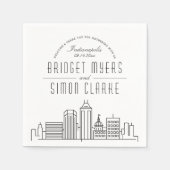 Indianapolis Deco Skyline | Weddenschap Napkins Servet (Voorkant)