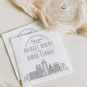Indianapolis Deco Skyline   Weddenschap Napkins Servet