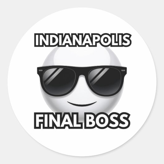Indianapolis Eindbaas Cool Emoji Sticker (Voorkant)