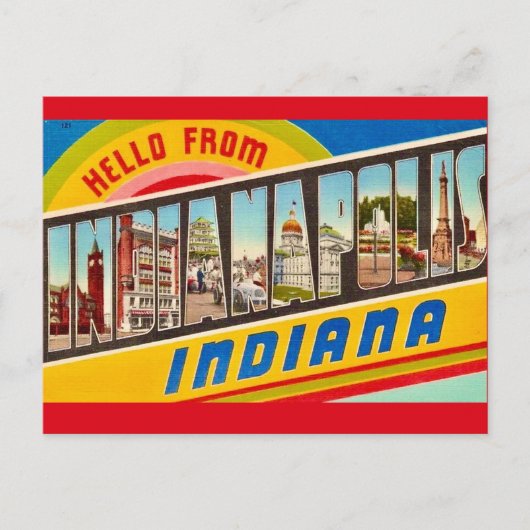 Indianapolis Groeten Briefkaart (Voorkant)