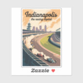 Indianapolis Illustration Travel Art Vintage Sticker (Vel)