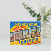 Indianapolis IN Begroetingsaankondiging Briefkaart (Staand voorkant)
