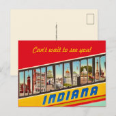 Indianapolis IN Bericht Ansichtkaart Briefkaart (Voorkant / Achterkant)