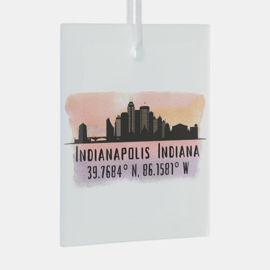 Indianapolis in City Skyline Glass Ornament (Voorkant Rechts)
