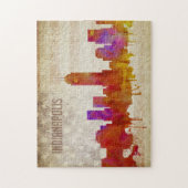 Indianapolis, IN | Waterverf City Skyline Legpuzzel (Verticaal)