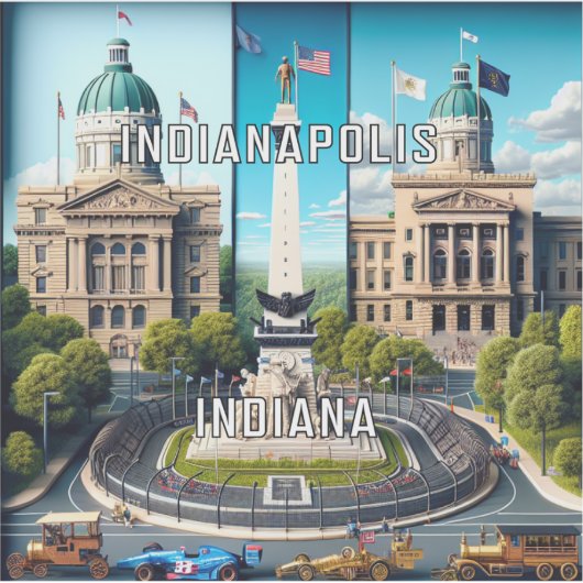 Indianapolis Indiana 3 inch Vinyl Sticker (Voorkant)