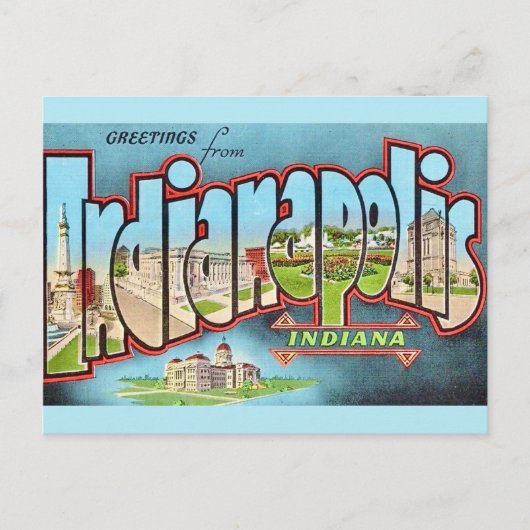 Indianapolis Indiana Ansichtkaart Briefkaart (Voorkant)