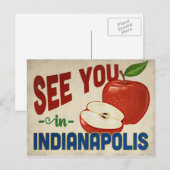 Indianapolis Indiana Apple - Vintage Travel Briefkaart (Voorkant / Achterkant)