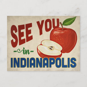 Indianapolis Indiana Apple - Vintage Travel Briefkaart