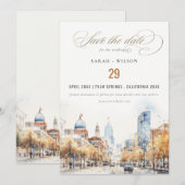 Indianapolis, Indiana Aquarel Landschap Bruiloft Save The Date (Voorkant / Achterkant)