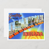 Indianapolis, Indiana  Big Letters Briefkaart (Voorkant / Achterkant)