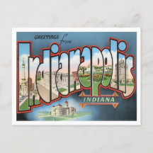 Indianapolis, Indiana Big Letters Briefkaart