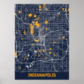 Indianapolis - Indiana Bluefresh City Map Poster (Voorkant)