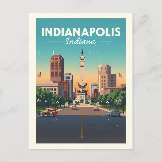  Indianapolis Indiana Briefkaart (Voorkant)