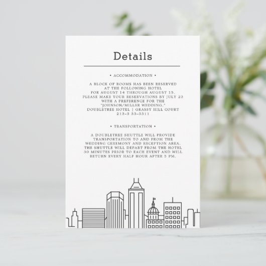 Indianapolis, Indiana bruiloft | Gegevens van bezo Kaart (Staand voorkant)