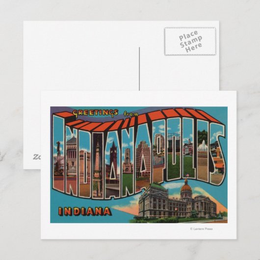 Indianapolis, Indiana (Capital Building) Briefkaart (Voorkant / Achterkant)