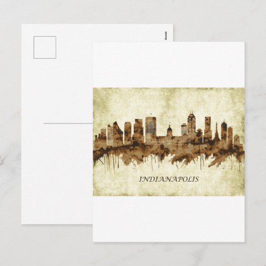 Indianapolis Indiana Cityscape Feestdagenkaart (Voorkant / Achterkant)