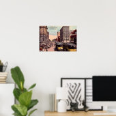 Indianapolis, Indiana Downtown Uitzicht Poster (Thuiskantoor)