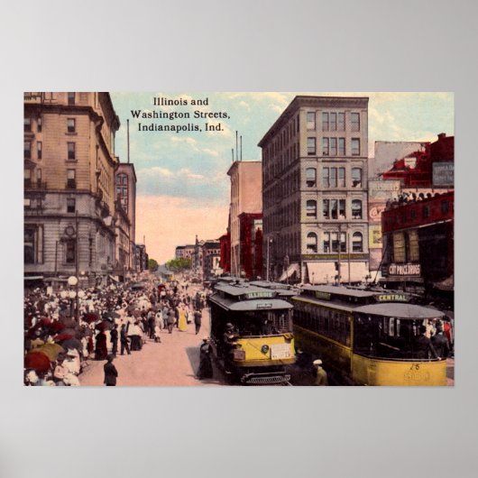 Indianapolis, Indiana Downtown Uitzicht Poster (Voorkant)