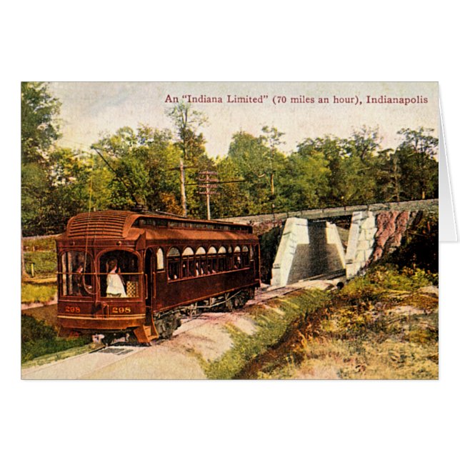 Indianapolis, Indiana Electric Trolley 1915 (Voorkant Horizontaal)